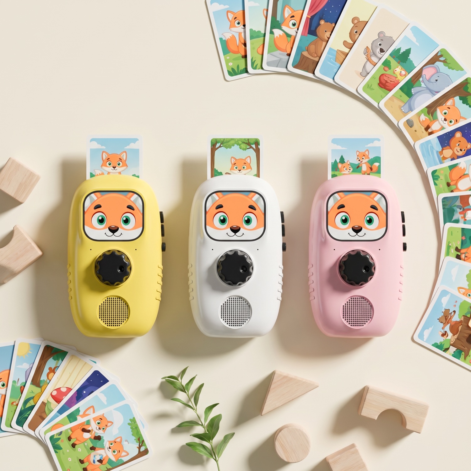Cheeko devices and story cards